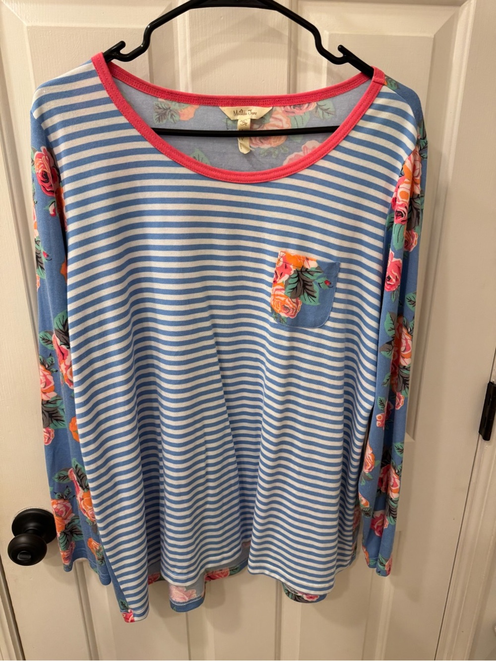 Matilda Jane Blue & White Striped, Floral Pajama (SET!)